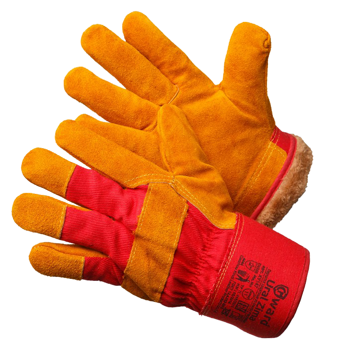 Перчатки из спилка серого цвета без подкладки Перчатки из спилка серого цвета без подкладки